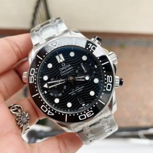 Replica Omega Seamaster 300M Chrono SS OMF 1:1 Best Edition Black Dial on SS Bracelet A9900