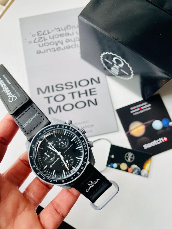 Replica Omega MoonSwatch “mission to moon” Swiss quartz movement AAA Bioceramic bezel - Image 5