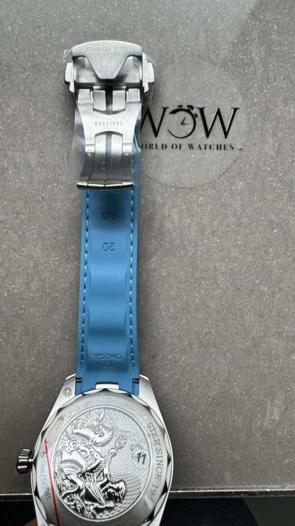 Replica Omega Aqua Terra 41mm VSF 1:1 Best Edition Summer Blue Dial on Blue Rubber Strap A8900 - Image 9