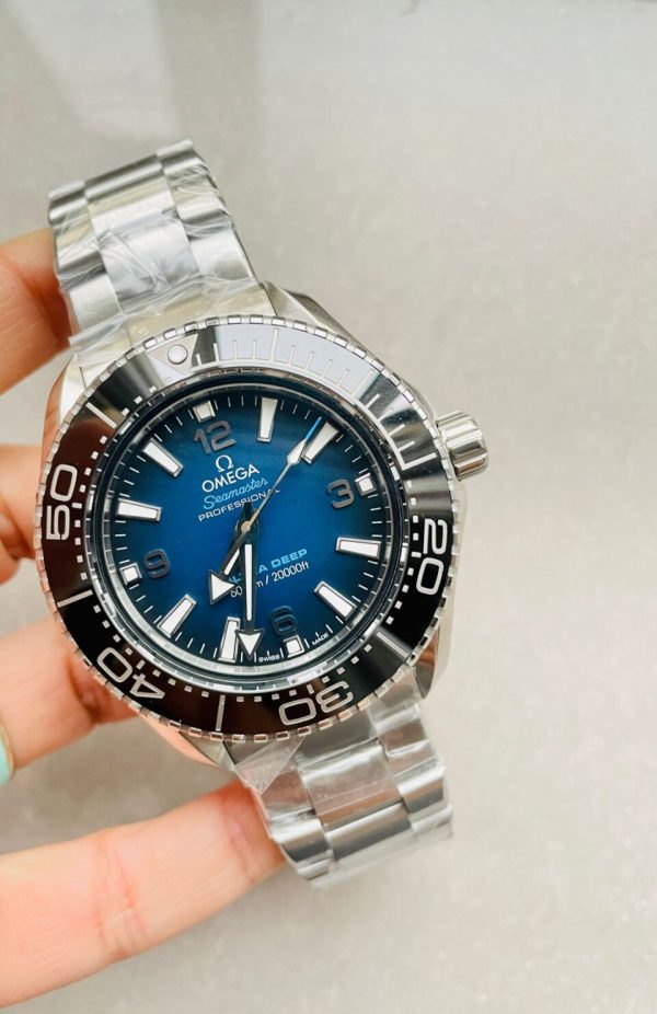 Replica Omega Seamaster 6000M Ultra Deep SS SBF VF 1:1 Best Edition Deep Blue Dial on SS Bracelet A8912 SCG - Image 3