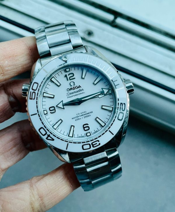 Replica Omega Planet Ocean Sea master 39.5mm White Real Ceramic VSF 1:1 Best Edition on SS strap A8906