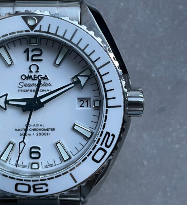 Replica Omega Planet Ocean Sea master 39.5mm White Real Ceramic VSF 1:1 Best Edition on SS strap A8906 - Image 8