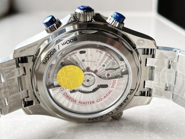 Replica Omega Seamaster 300M Chrono SS OMF 1:1 Best Edition Blue Dial on SS Bracelet A9900 - Image 7