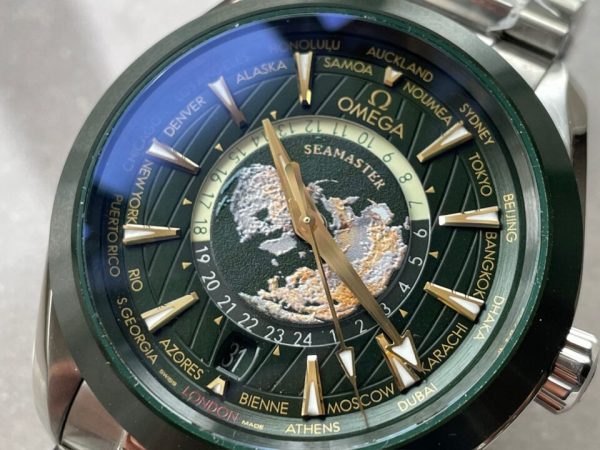 Replica Omega Seamaster Aqua Terra Worldtimer VSF 1:1 Best Edition Green Dial on SS Bracelet A8938 - Image 3