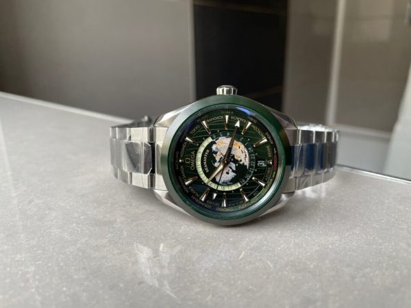Replica Omega Seamaster Aqua Terra Worldtimer VSF 1:1 Best Edition Green Dial on SS Bracelet A8938 - Image 4