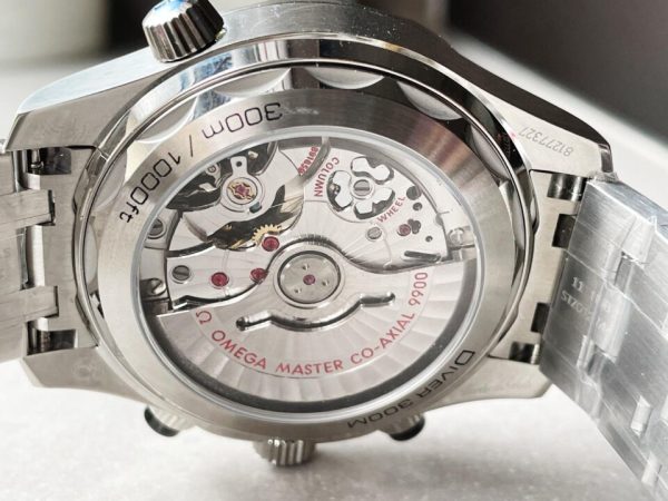 Replica Omega Seamaster 300M Chrono SS OMF 1:1 Best Edition Black Dial on SS Bracelet A9900 - Image 8