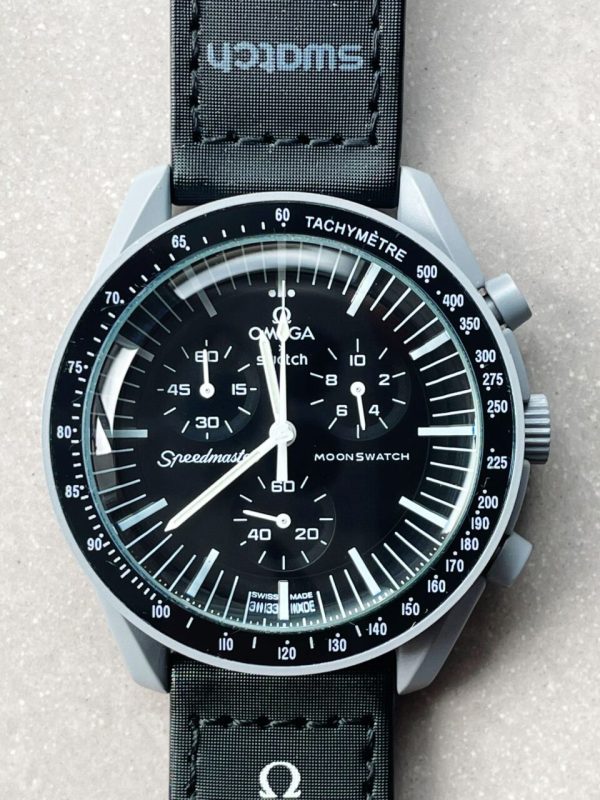 Replica Omega MoonSwatch “mission to moon” Swiss quartz movement AAA Bioceramic bezel - Image 6