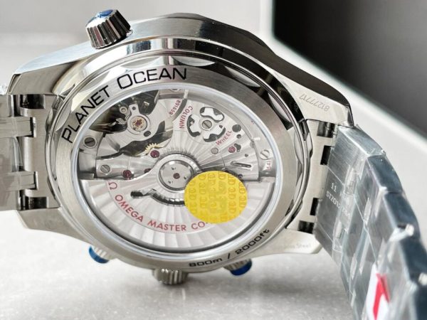 Replica Omega Seamaster 300M Chrono SS OMF 1:1 Best Edition Blue Dial on SS Bracelet A9900 - Image 11