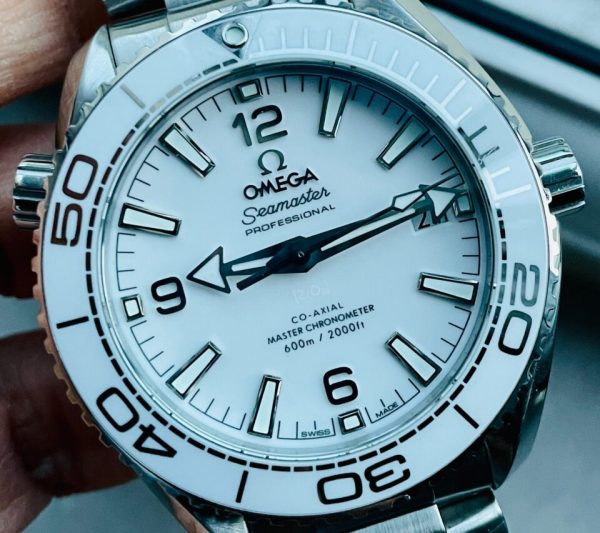Replica Omega Planet Ocean Sea master 39.5mm White Real Ceramic VSF 1:1 Best Edition on SS strap A8906 - Image 2