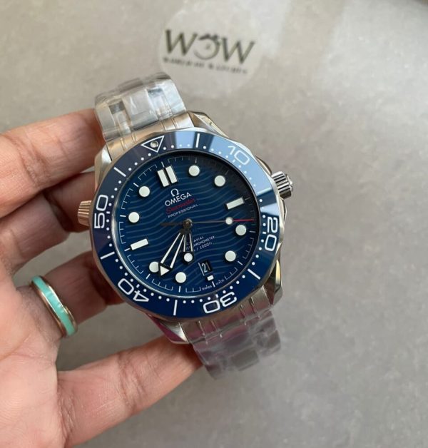 Replica Omega Seamaster Diver 300M VSF 1:1 Best Edition Blue Ceramic Blue Dial on SS Bracelet A8800 V2
