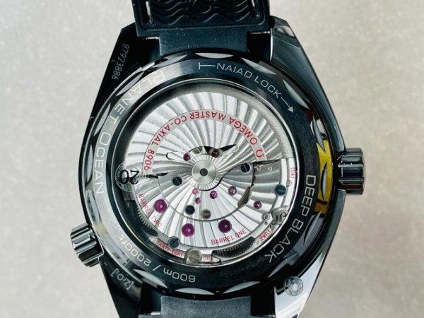Replica Omega Seamaster Planet Ocean 600M Deep Black In Red GMT 215.92.46.22.01.001 VSF PVD Black Dial Swiss 8906 - Image 13
