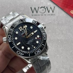 Replica Omega Seamaster Diver 300m Co-Axial Master Chronometer “James Bond 007 ” SS Black Dial on SS Bracelet VSF ORF Asia 8800  50TH ANNIVERSARY