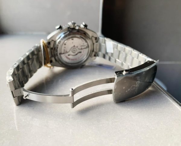 Replica Omega Planet Ocean SeaMaster Chronometer OMF SS Black/Orange Polished Bezel Black Dial on SS Bracelet A9900 (Black Balance Wheel) - Image 9