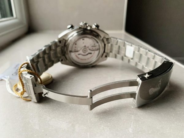 Replica Omega Planet Ocean SEAMASTER Chronometer OMF SS Grey/Orange Polished Bezel Grey Dial on SS Bracelet A9900 (Black Balance Wheel) - Image 12