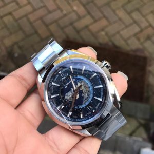Replica Omega Seamaster Aqua Terra Worldtimer VSF 1:1 Best Edition Blue Dial on SS Bracelet A8938