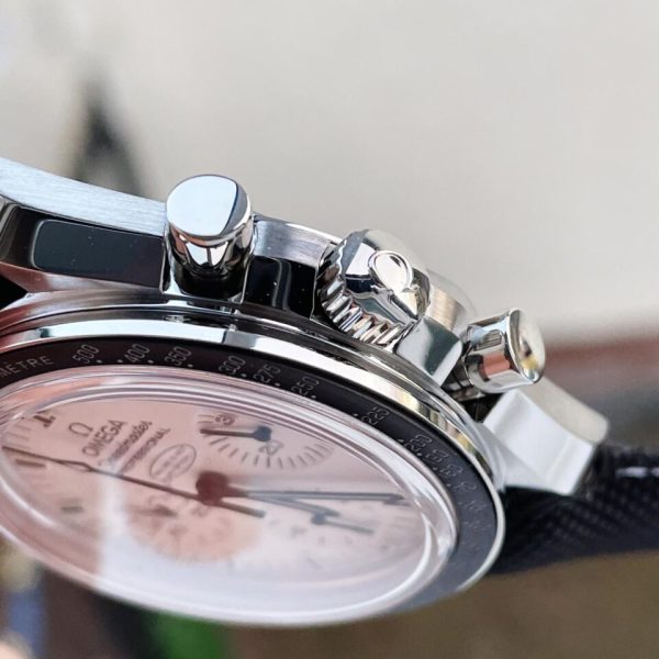 Replica Omega Speedmaster SS Snoopy Sapphire Crystal White Dial on Black Nylon Strap Manual Winding Chrono Movement - Image 5