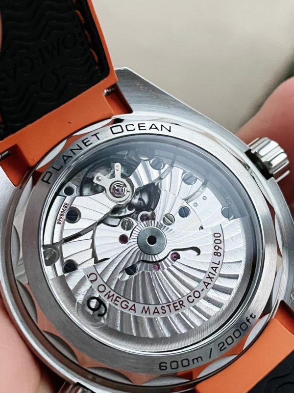 Replica Omega Planet Ocean 43.5mm SS VSF 1:1 Best Edition Black/Orange Bezel Black Dial on Black Nylon Strap A8900 - Image 6