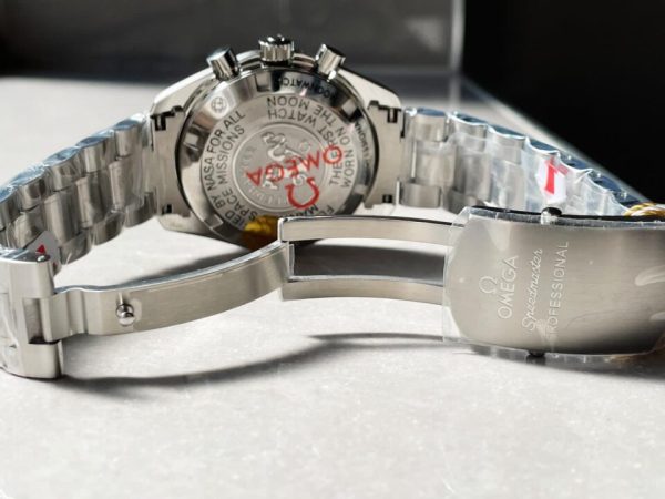Replica Omega Speedmaster MoonWatch SS Sapphire Crystal Black Dial on SS Bracelet Manual Winding Chrono Movement - Image 10