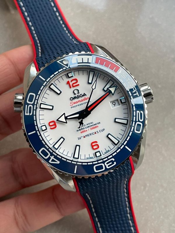 Replica Omega Seamaster Planet Ocean 600M 36TH America’s Cup Auckland 2021 43.5mm VSF SS White Dial Swiss 8900 - Image 9