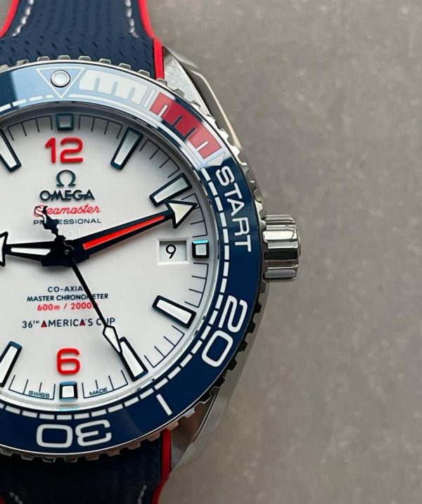 Replica Omega Seamaster Planet Ocean 600M 36TH America’s Cup Auckland 2021 43.5mm VSF SS White Dial Swiss 8900 - Image 6