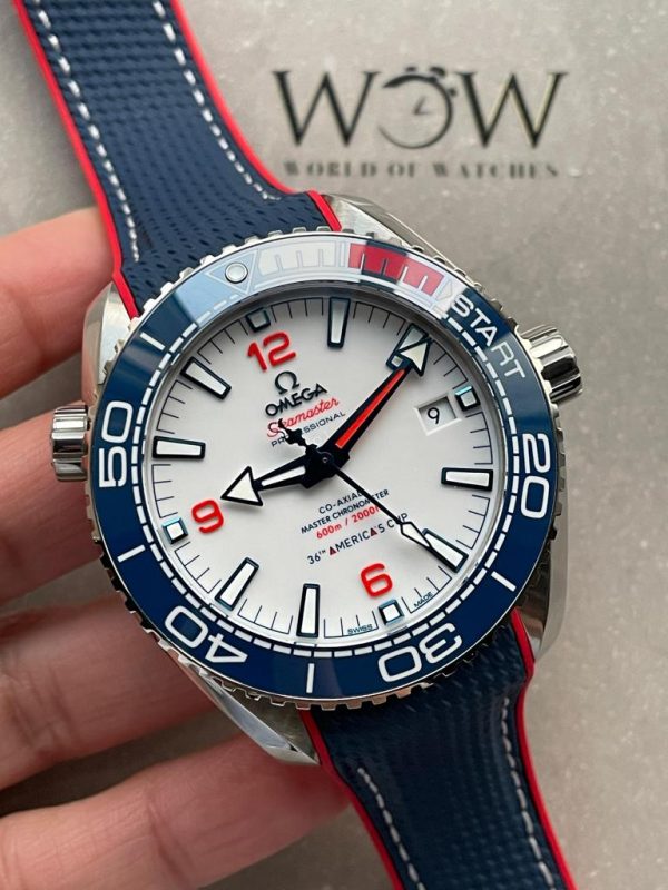 Replica Omega Seamaster Planet Ocean 600M 36TH America’s Cup Auckland 2021 43.5mm VSF SS White Dial Swiss 8900 - Image 3