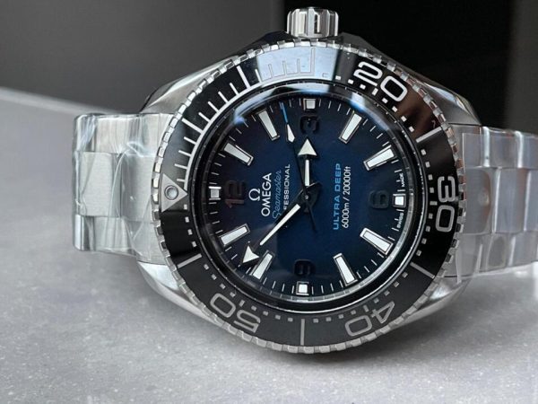 Replica Omega Seamaster 6000M Ultra Deep SS VSF 1:1 Best Edition Deep Blue Dial on SS Bracelet A8912 - Image 8