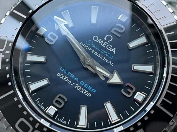 Replica Omega Seamaster 6000M Ultra Deep SS VSF 1:1 Best Edition Deep Blue Dial on SS Bracelet A8912 - Image 6