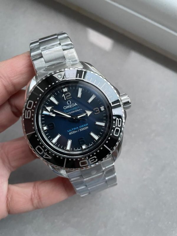 Replica Omega Seamaster 6000M Ultra Deep SS VSF 1:1 Best Edition Deep Blue Dial on SS Bracelet A8912 - Image 3