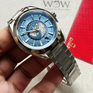 Replica Omega Seamaster Aqua Terra Worldtimer VSF 1:1 Best Edition Summer Blue Dial on SS Bracelet A8938
