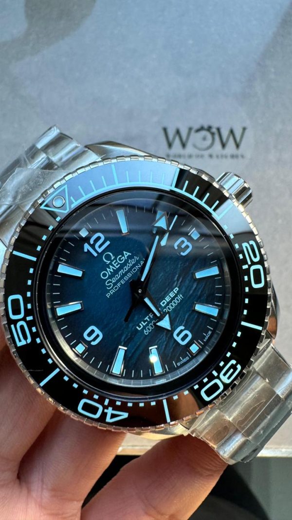 Replica Omega Seamaster ULTRA DEEP 6000M SS VSF 1:1 Best Edition Summer Blue Dial on SS Bracelet A8912 - Image 4