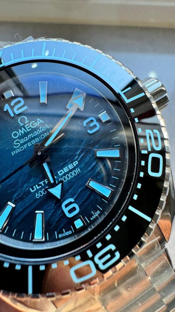 Replica Omega Seamaster ULTRA DEEP 6000M SS VSF 1:1 Best Edition Summer Blue Dial on SS Bracelet A8912 - Image 7