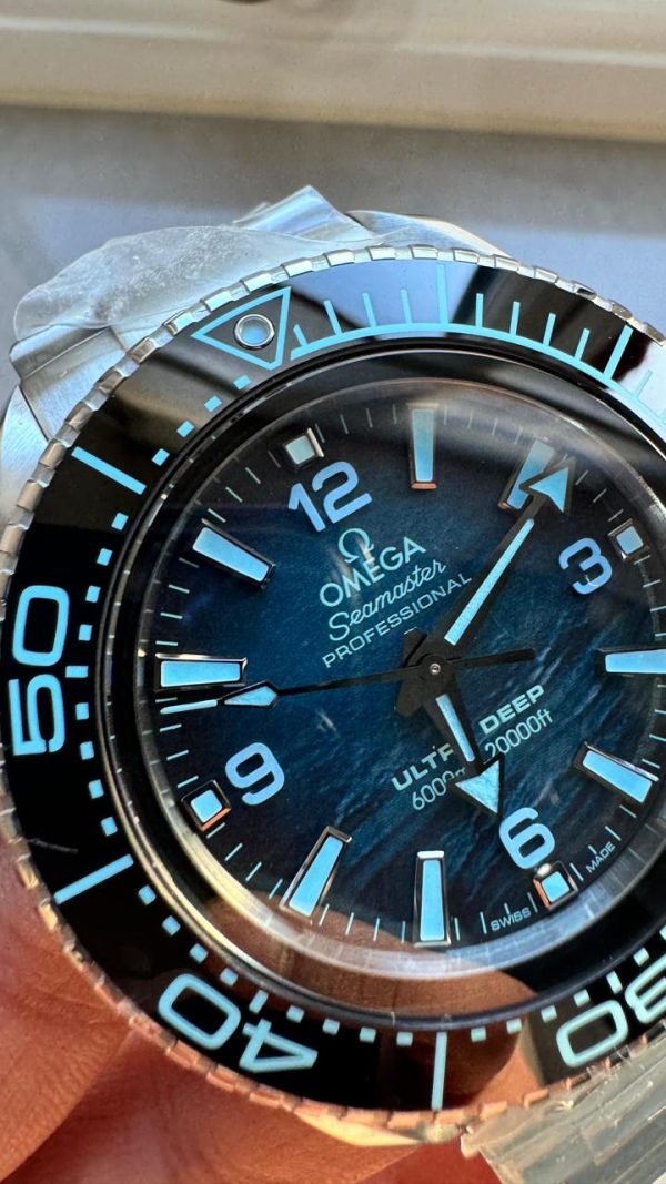 Replica Omega Seamaster ULTRA DEEP 6000M SS VSF 1:1 Best Edition Summer Blue Dial on SS Bracelet A8912 - Image 8