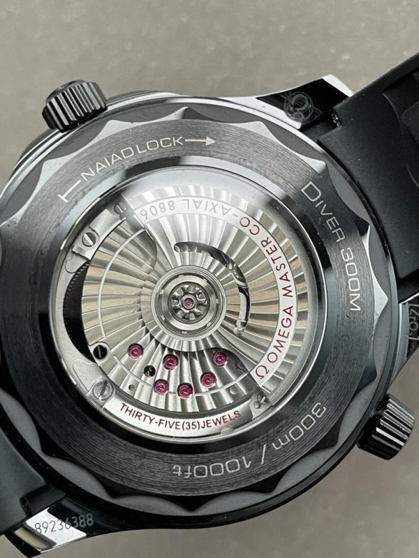 VSF Replica Omega Seamaster Diver Ghost 300m CER Black Dial Black Dots on Rubber Strap Asia 8806 - Image 12