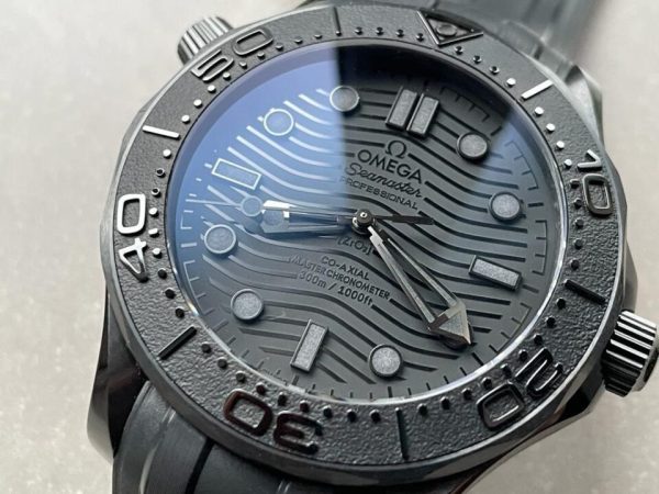 VSF Replica Omega Seamaster Diver Ghost 300m CER Black Dial Black Dots on Rubber Strap Asia 8806 - Image 8