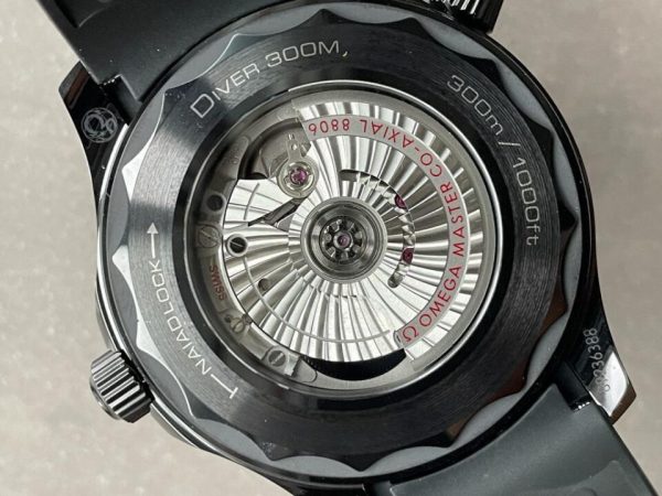 VSF Replica Omega Seamaster Diver Ghost 300m CER Black Dial Black Dots on Rubber Strap Asia 8806 - Image 5