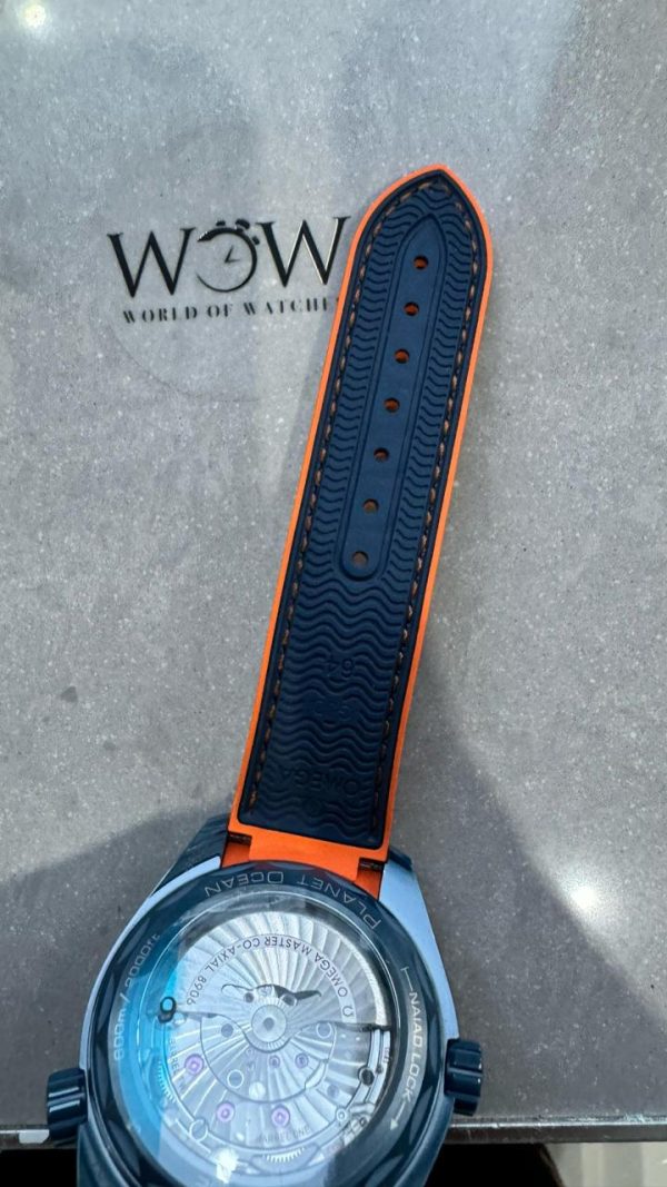 Replica Omega Planet Ocean 45.5mm Big Blue Real Ceramic VSF 1:1 Best Edition on Blue Rubber Strap A8906 - Image 11