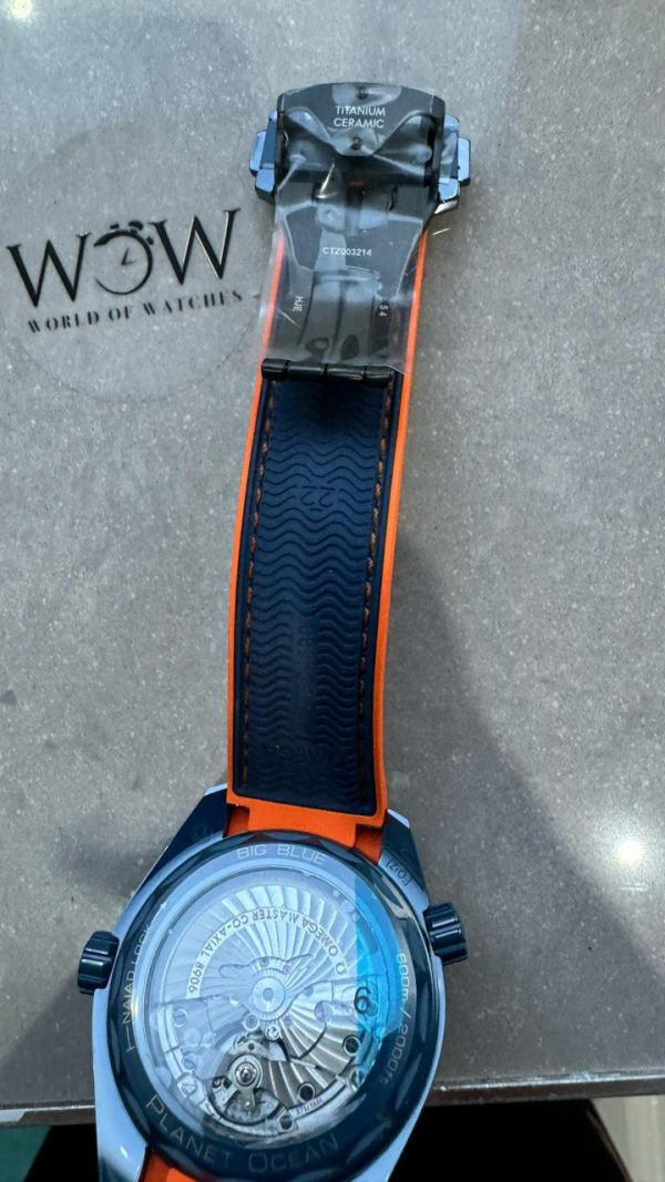 Replica Omega Planet Ocean 45.5mm Big Blue Real Ceramic VSF 1:1 Best Edition on Blue Rubber Strap A8906 - Image 10