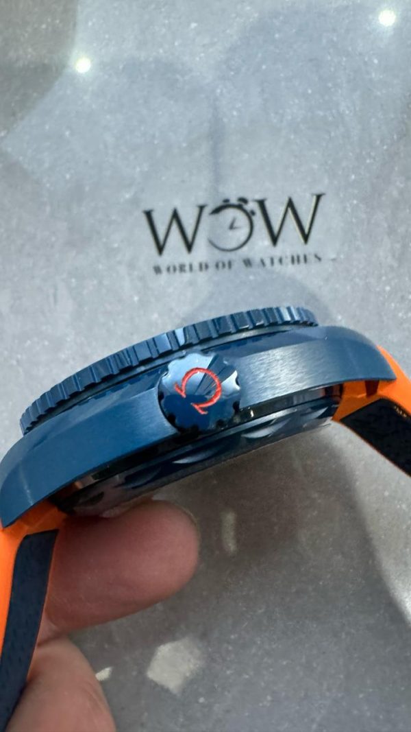 Replica Omega Planet Ocean 45.5mm Big Blue Real Ceramic VSF 1:1 Best Edition on Blue Rubber Strap A8906 - Image 8
