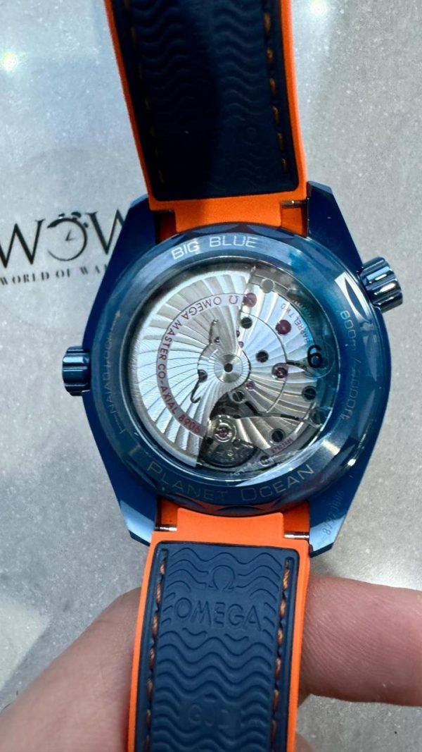 Replica Omega Planet Ocean 45.5mm Big Blue Real Ceramic VSF 1:1 Best Edition on Blue Rubber Strap A8906 - Image 6