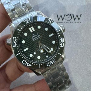 Replica Omega VSF Seamaster Diver 300M 1:1 Best Edition Green Ceramic Green Dial on SS Bracelet A8800