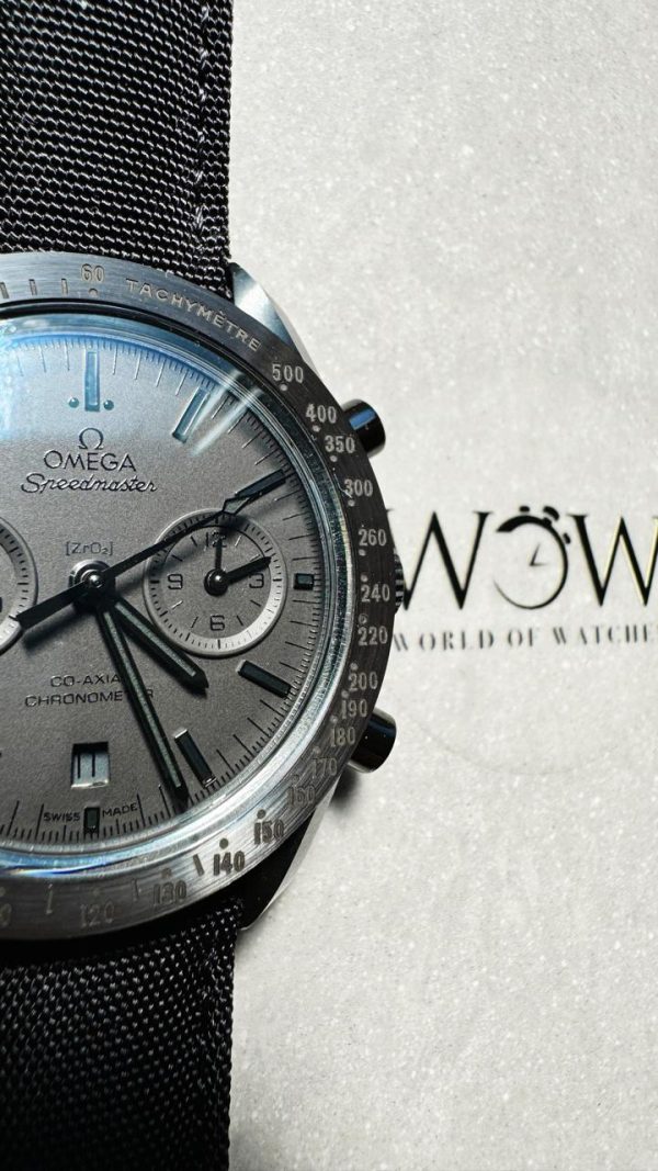 Replica Omega Speedmaster “Dark Side of The Moon” Real Ceramic OMF 1:1 Best Edition Black Black on Nylon Strap A9300 V2 - Image 4