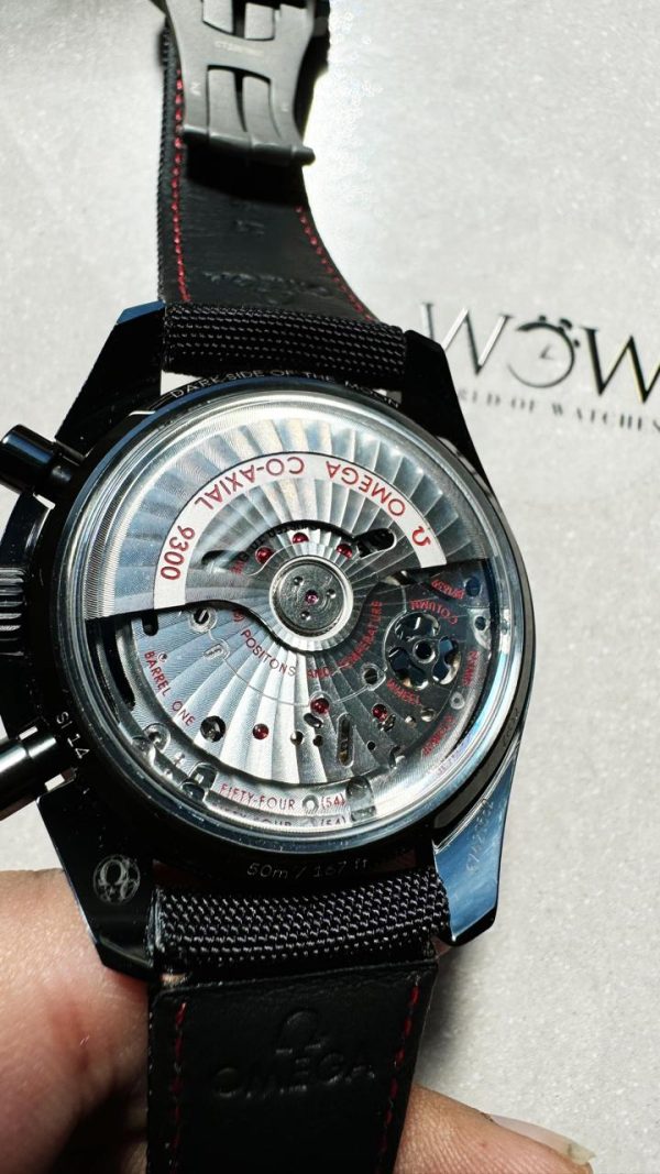 Replica Omega Speedmaster “Dark Side of The Moon” Real Ceramic OMF 1:1 Best Edition Black Black on Nylon Strap A9300 V2 - Image 8