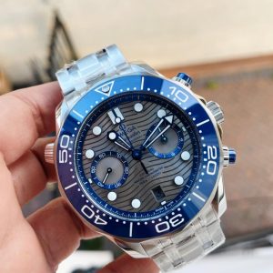 Replica Omega Seamaster 300M Chrono SS OMF 1:1 Best Edition Grey Dial on SS Bracelet A9900