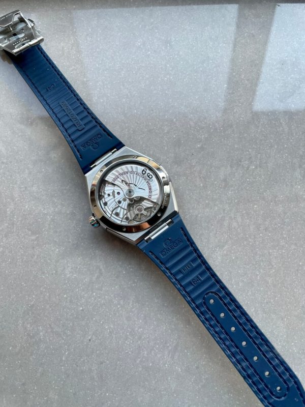 Replica Omega Constellation Blue Ceramic SS 8F 1:1 Best Edition Blue Dial on Blue Gummy Strap A8900 - Image 10