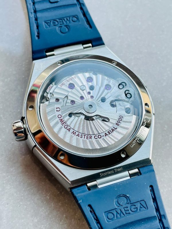 Replica Omega Constellation Blue Ceramic SS 8F 1:1 Best Edition Blue Dial on Blue Gummy Strap A8900 - Image 14