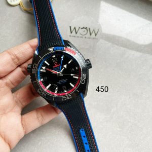 Replica Omega Seamaster Planet Ocean 600M GMT ETNZ Deep Black 45.5mm VSF Ceramic Black Dial Swiss 8906
