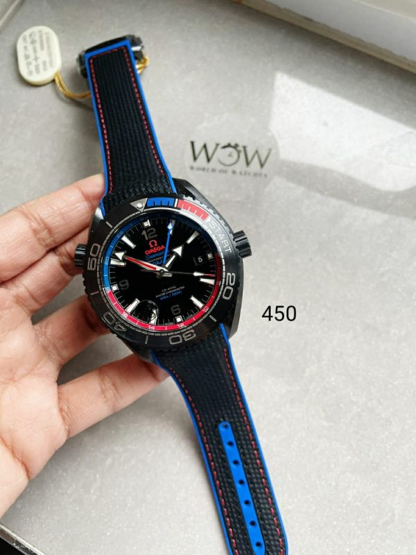 Replica Omega Seamaster Planet Ocean 600M GMT ETNZ Deep Black 45.5mm VSF Ceramic Black Dial Swiss 8906