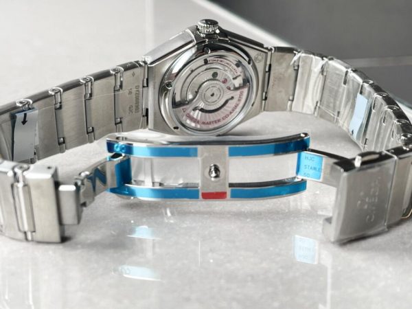 Replica Omega Constellation Co?Axial Master 29 mm Silver dial White dial on Diamond bezel - Image 11